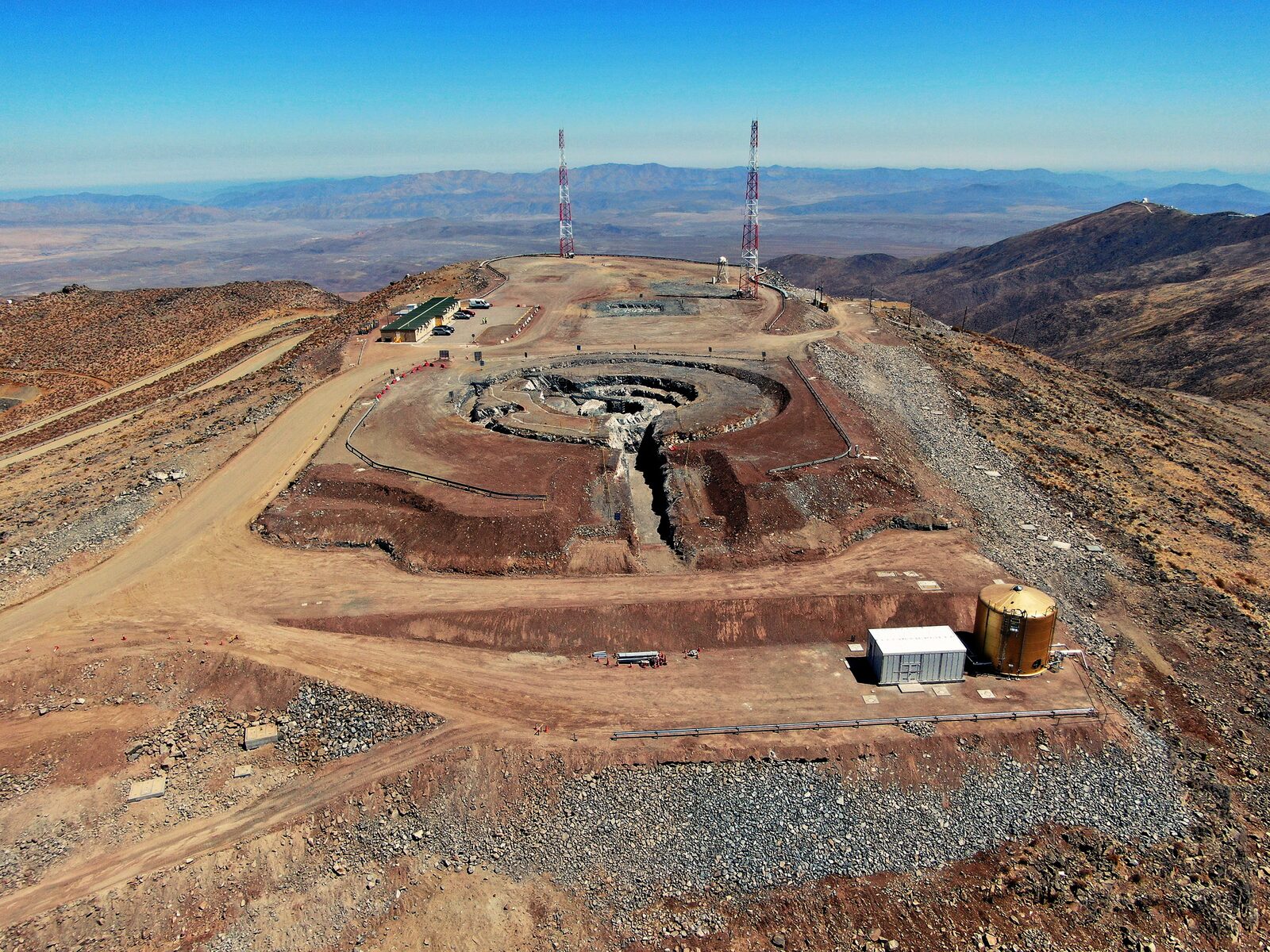 Aerial view of an active large-scale construction site — representative project for drone progress documentation and volumetric tracking
